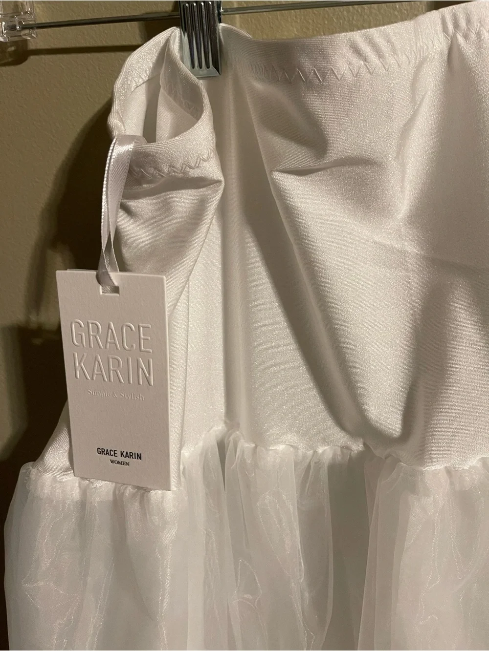 Grace Karin White Tulle Petticoat Slip - Picture 2 of 6